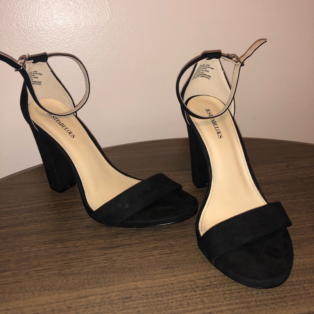 Just fabulous black suede heels